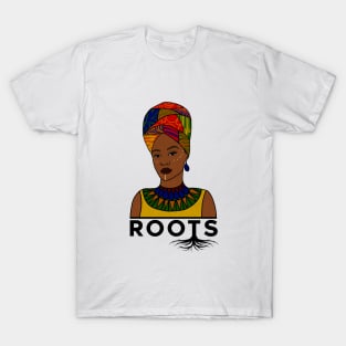 African Roots, Afro Woman, Black Pride T-Shirt